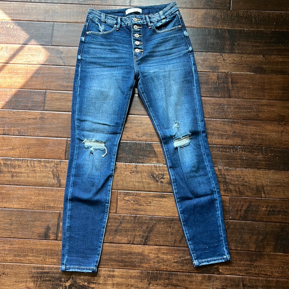 Kancan Distressed Skinny Jeans with stretch Button Fly size 28/9